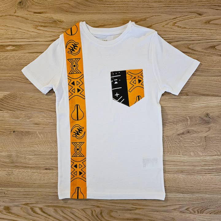 Mashona Collections - Wholesale T-Shirt - Kids - Kids T-shirt with African Ankara Print Detail | 100% cotton0