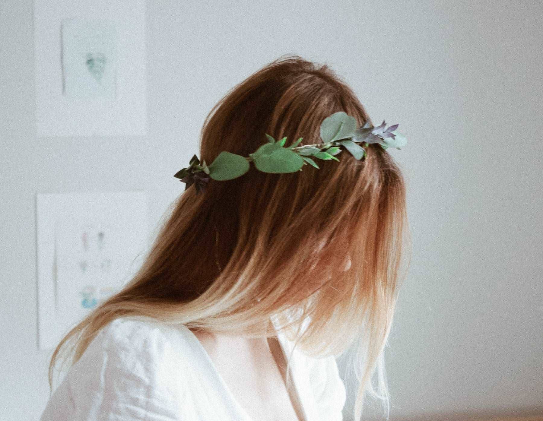 Hidden Botanics - Wholesale Fashion Headband - Women's - Boho Eucalptus Flower Crown, Green Flower Crown, Greenery, Eucalyptus Crown, Silver Dollar Eucalyptus, Wedding Crown, Boho Flower Crown