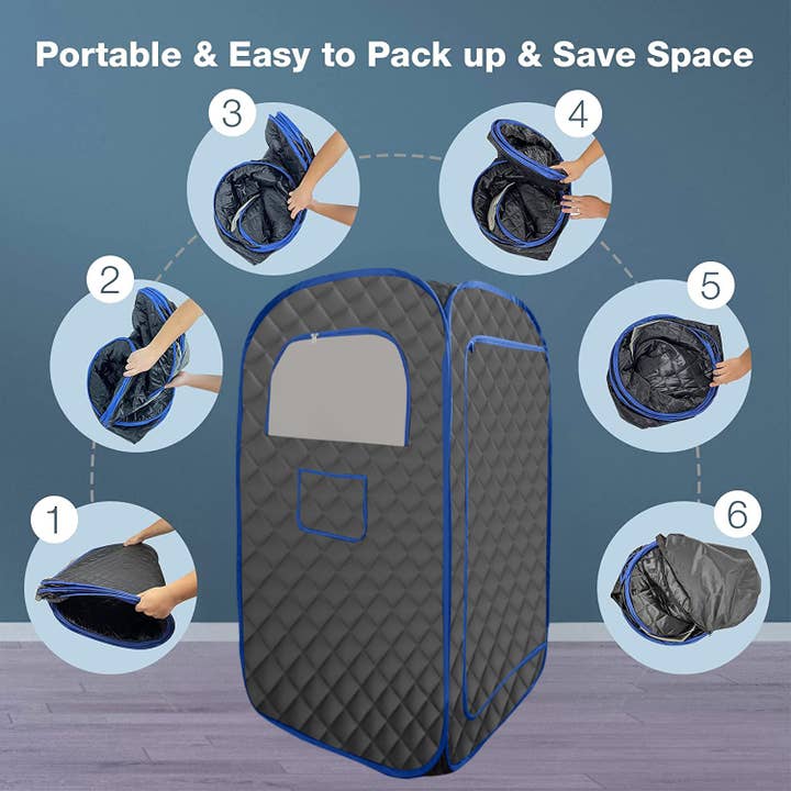 Black Blue Portable Steam Sauna 3L Steamer Remote Control for wholesale on Faire