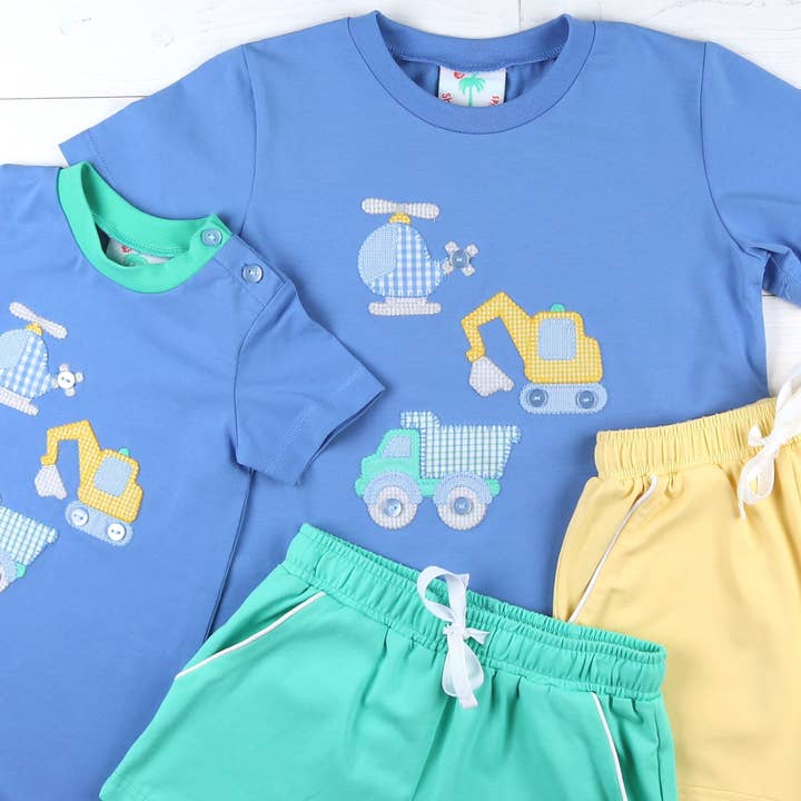 Shrimp and Grits Kids - Wholesale Jumpsuit - Baby - Boys Applique Romper -Things That Go