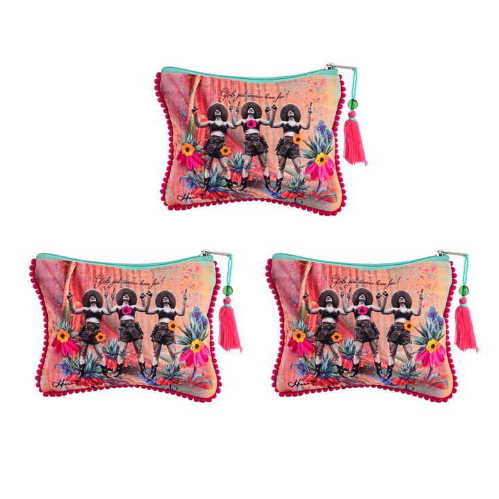 3ABCGPC4 Set/3 Gals just wana have fun ! 6X8 for wholesale by Karma Living