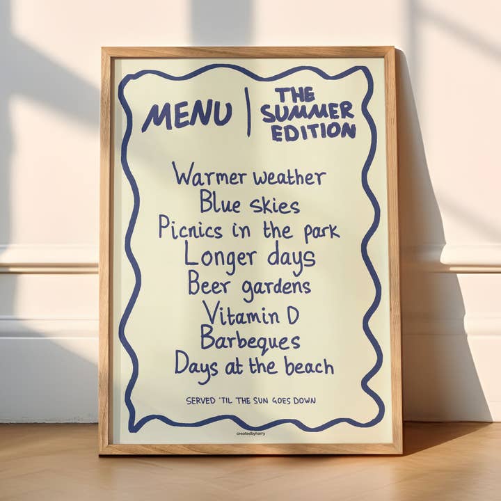 Createdbyharry - Wholesale Art Print - The Summer Menu Print0