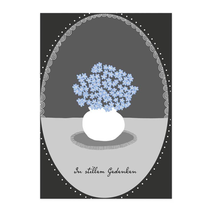 Carte pliable "En souvenir silencieux" pour la vente par paruspaper. nutzfeine papeterie