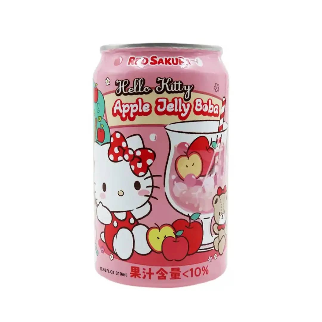 Echo Sales America – Engroshandel Sodavand/kulsyreholdige drikkevarer – Hello Kitty Æble Jelly Boba - Dåse 310 ml kasse med 24 (Taiwan)