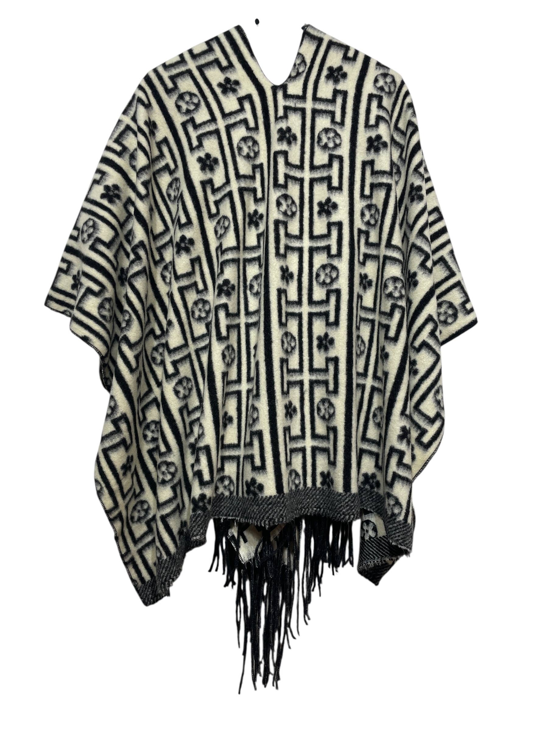 LINEN & COTTON HOUSE - Vente Poncho – femme - 40811 PONCHO IMPRIME AUTUMN WINTER CLOTHING 2