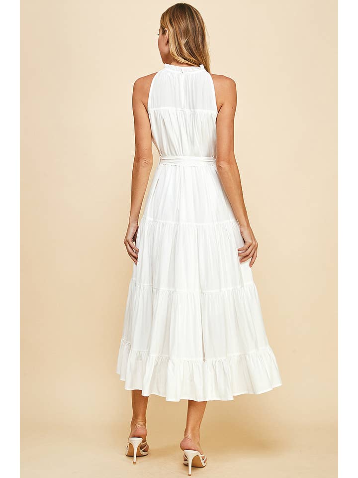 PINCH - Wholesale Dress - Women's - HALTER MIDI DRESS - WHITE