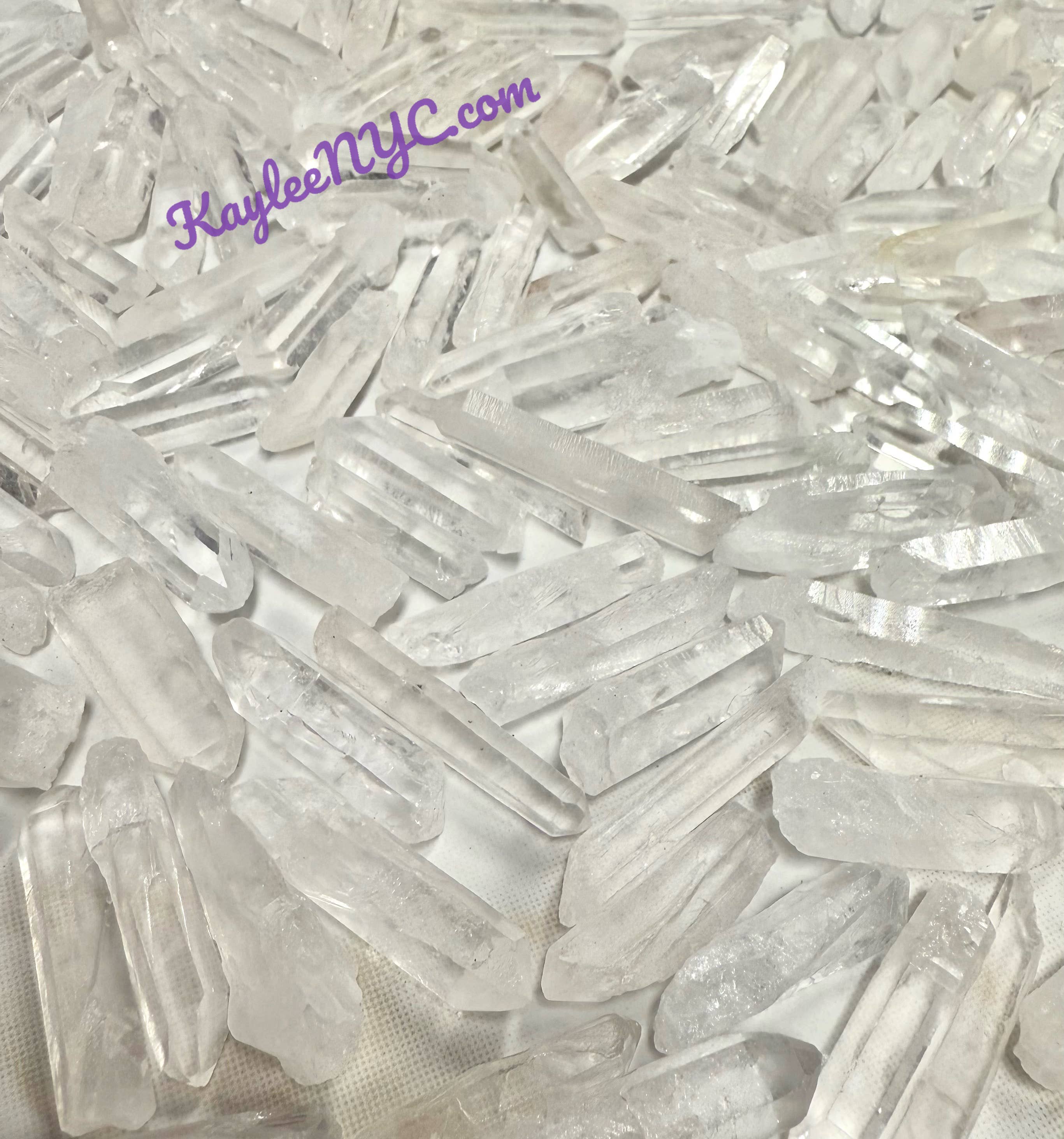 KayleeNYC - Wholesale Spiritual Stone/Crystal - 1 Lb Natural Lemurian Quartz small Wand Raw Crystal1
