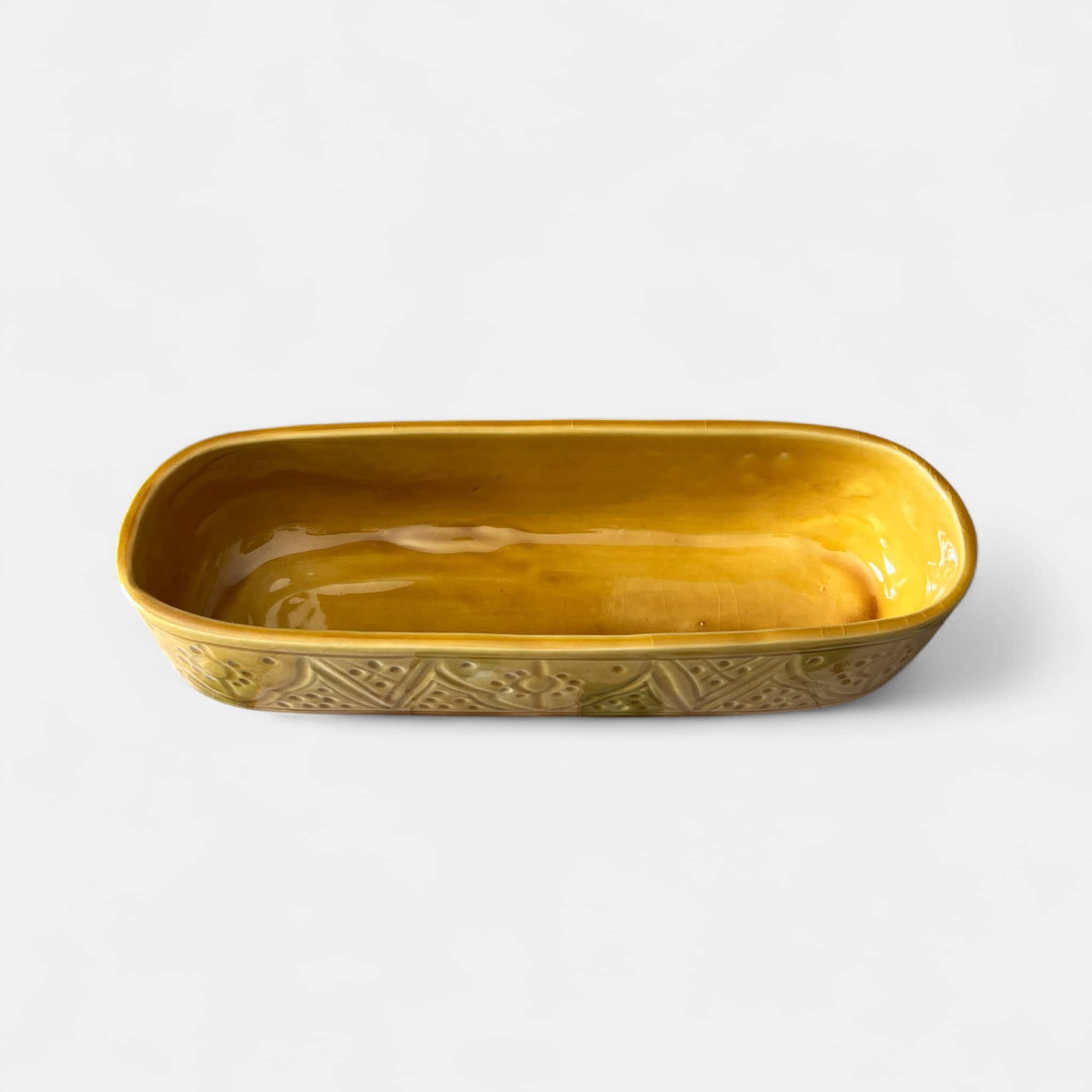 Moroccantastics - Wholesale Decorative Plate/Dish/Bowl - Discover Artisan Charm with This Handmade Yellow Embossed Serving Dish / Trough3