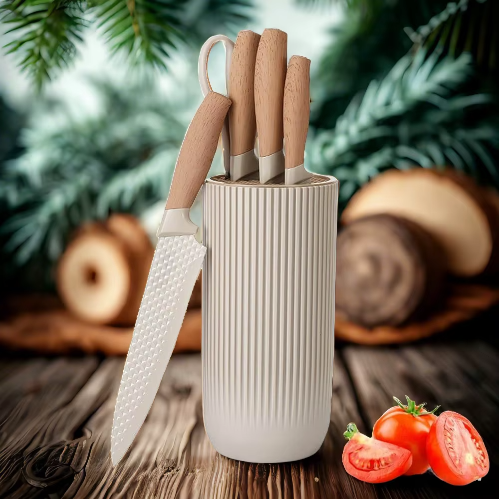 VIGOR - Wholesale Knife Set - Stainless Steel Kitchen Knives Kitchen Knife Wood Grain14