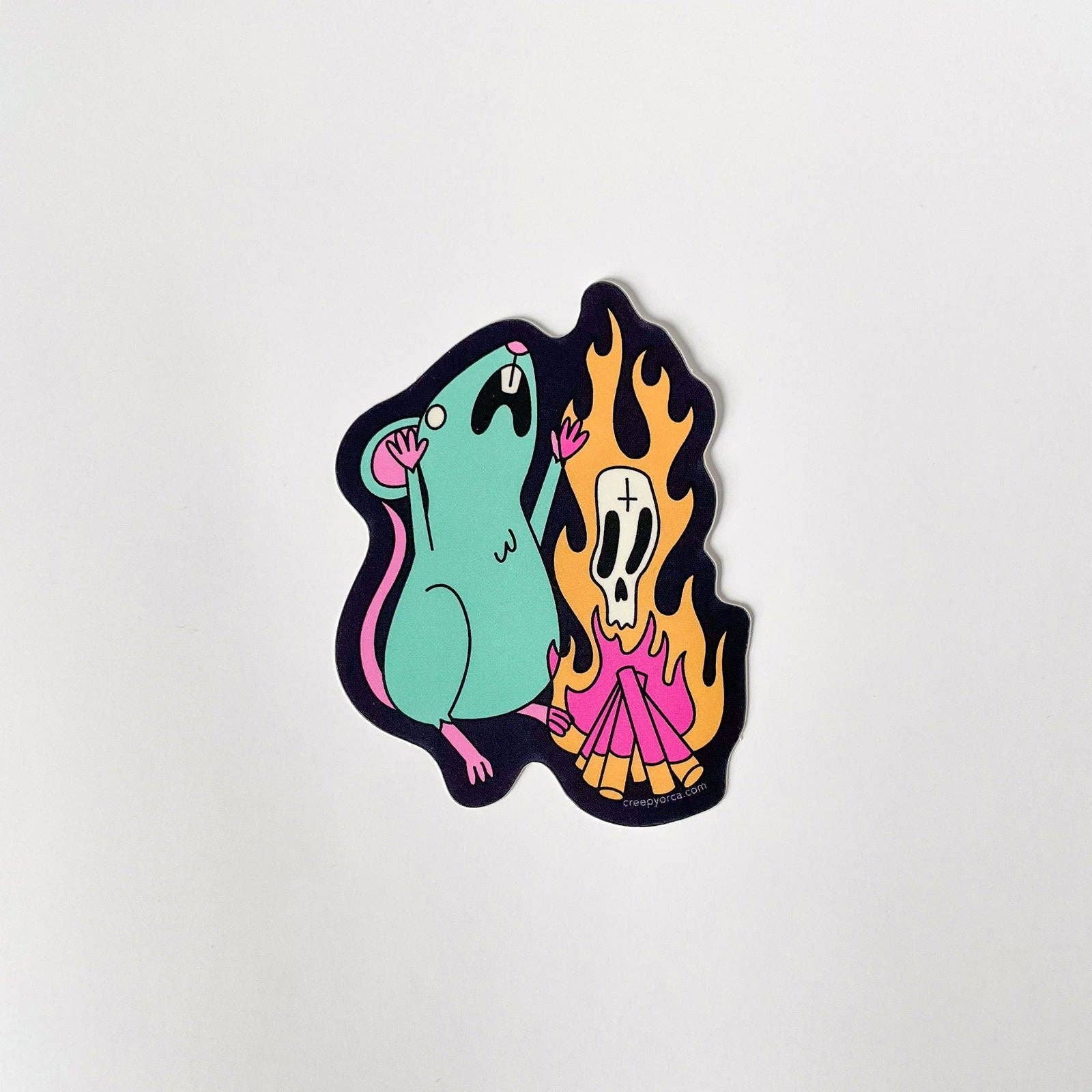 Creepy Orca Supply Company - Wholesale Sticker - Dance of the Demon Rat Occult Critter Sticker3