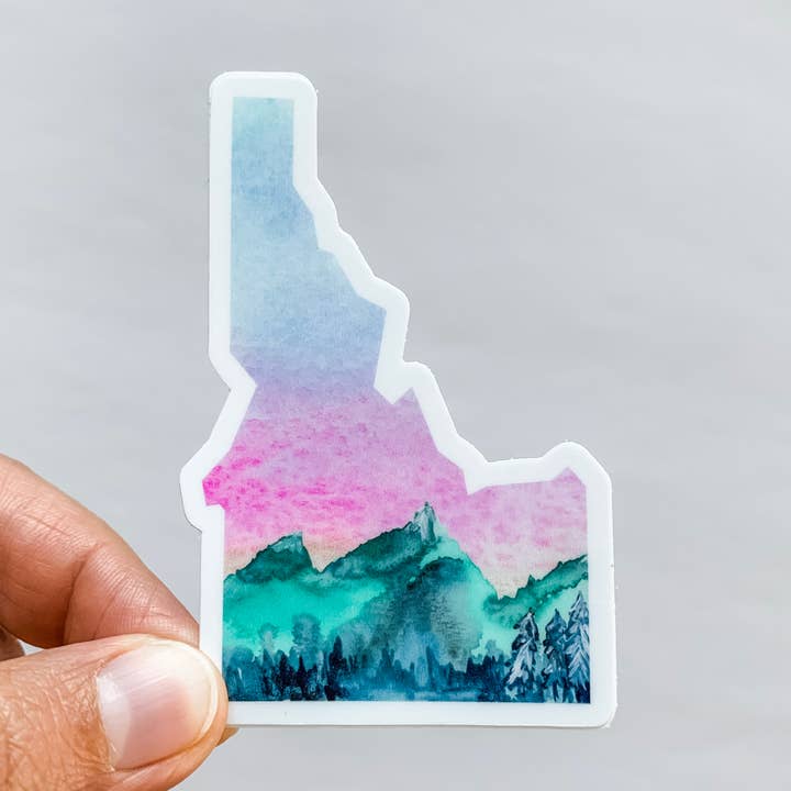 Adesivo do Estado das Montanhas Idaho por atacado de Wildflower Paper Company