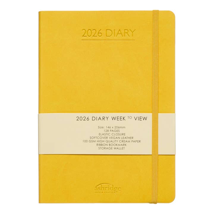 2026 A5 Diary - Yellow for wholesale by Ashridge Arts & Crafts