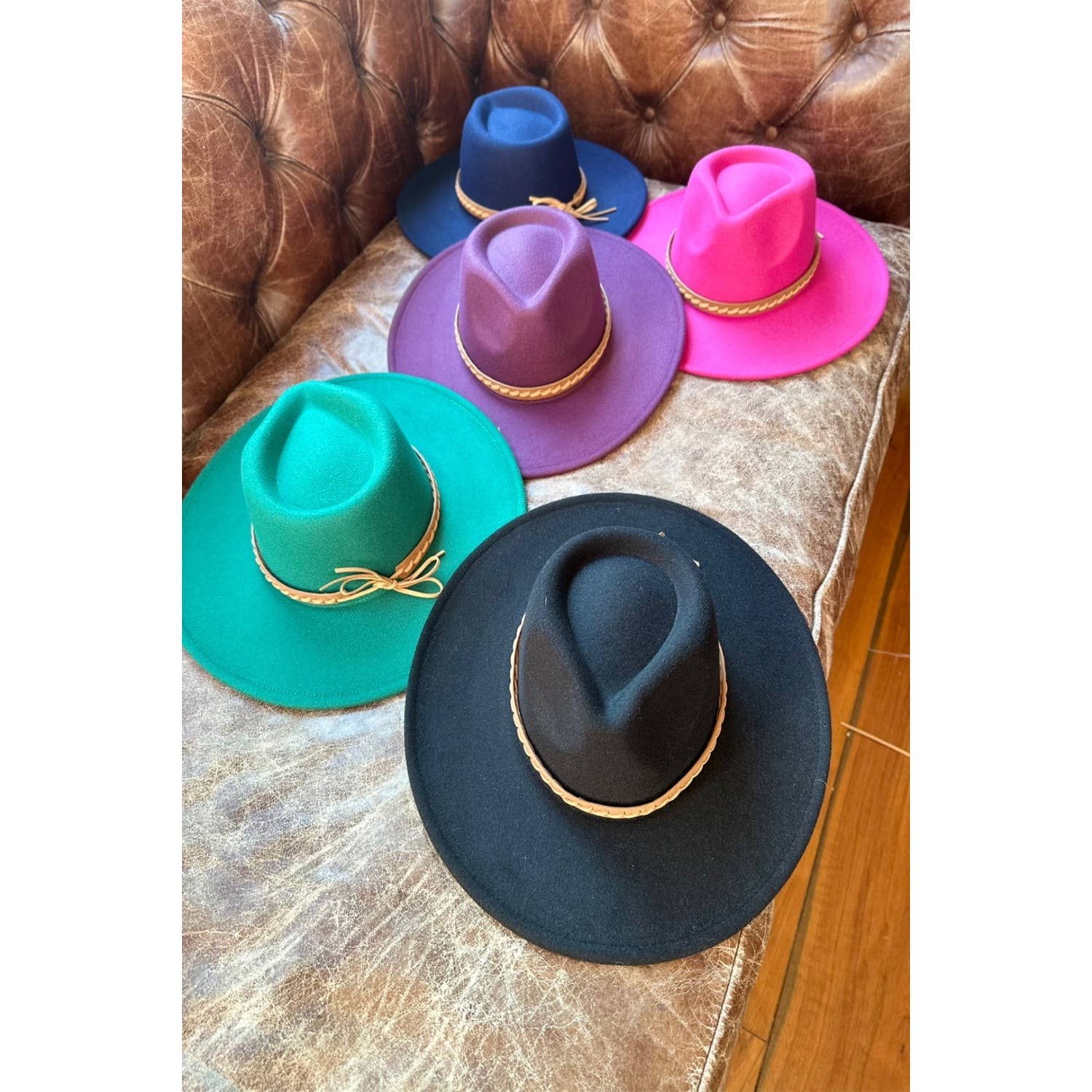 Bella Betty – wholesale Fedora – Women’s – Wide Brim Vegan Felt Rancher Hat with Braid Leather8