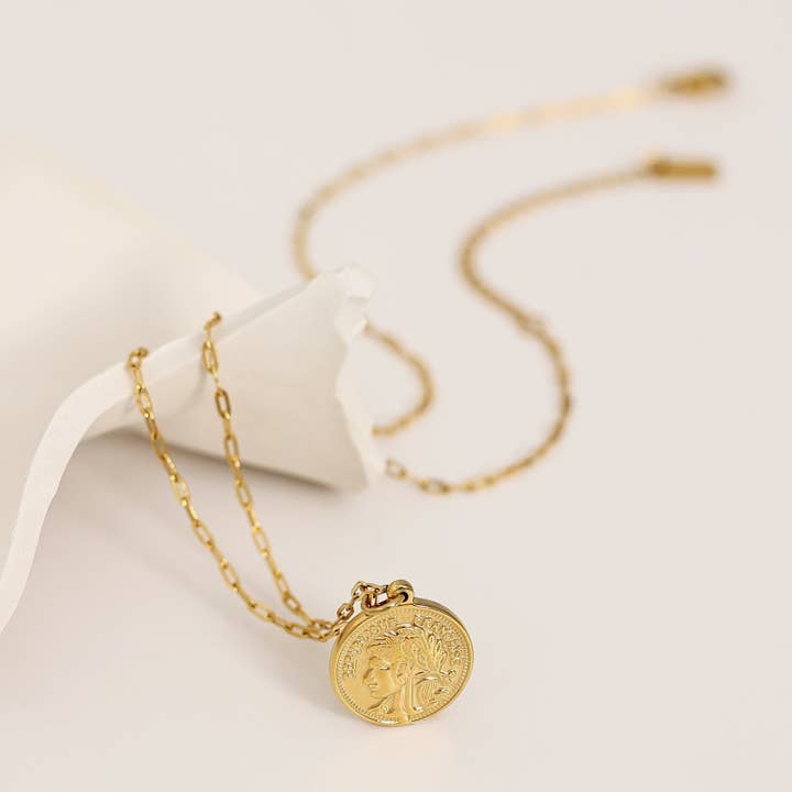 Francaise Vintage Coin Necklace for wholesale by SOCALI