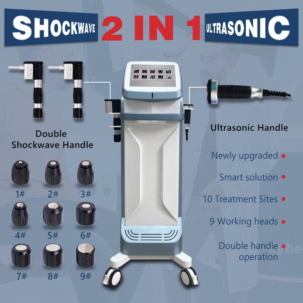 Cavitation Machines - Wholesale Electronic Skincare Device - Shape Tactics 2-in-1 Standing Shockwave & Ultrasound Therapy System6