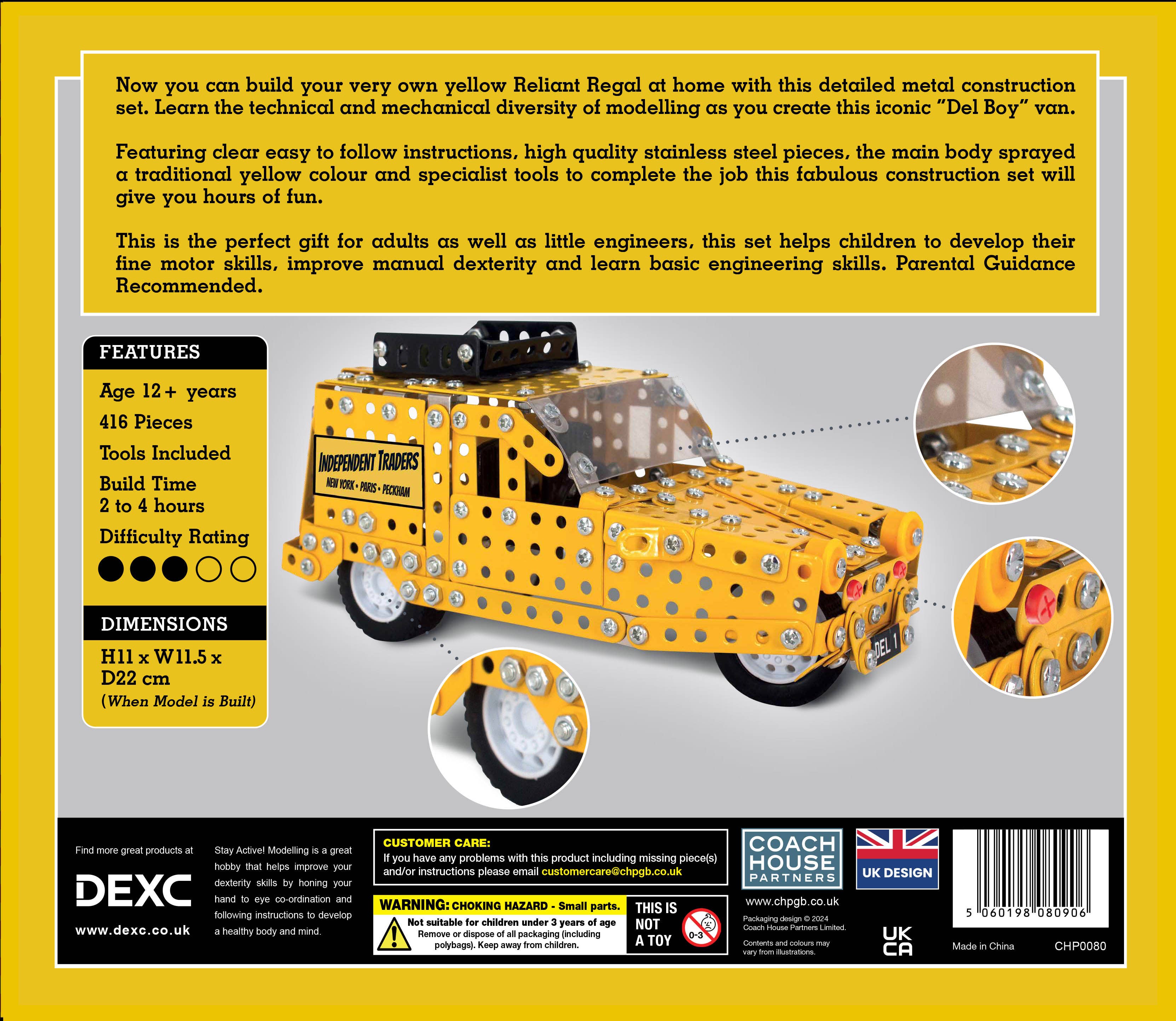 Coach House Partners – wholesale Building set – Child – Reliant Regal Metal Construction Kit4