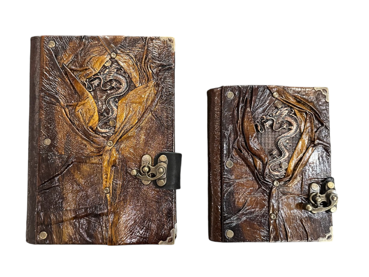 CRETE TRADING INC - Wholesale Journal/Diary - Handmade Leather Journal Belt Strap Dragon9