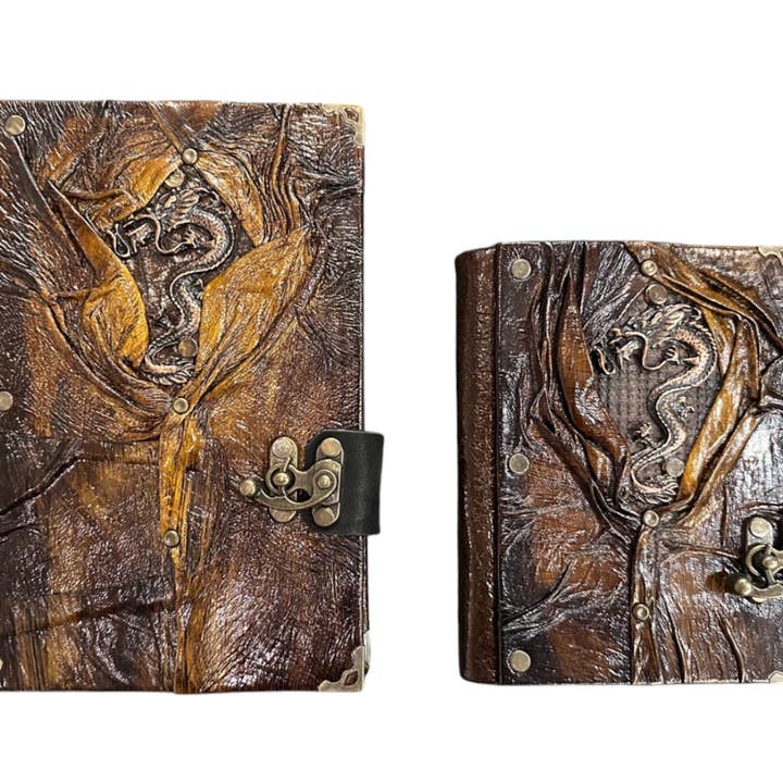 CRETE TRADING INC - Wholesale Journal/Diary - Handmade Leather Journal Belt Strap Dragon9
