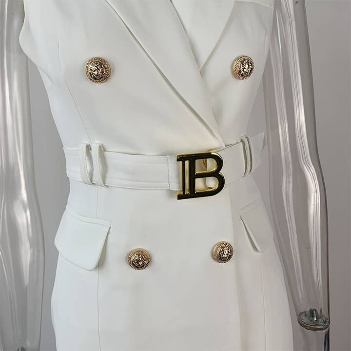 Productseeker - Wholesale Dress - Women's - DR008Y Fushcia Sleeveless Tie-Waist Suit Dress 9