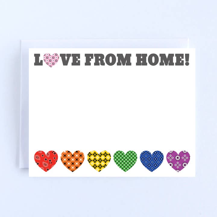 Home Camp Card: Patchwork Hearts (A2) - Boxed Set of 10 for wholesale by The Cornerstone Studio