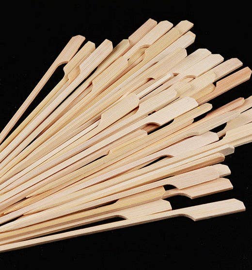 everythingbamboo – wholesale Skewer – 1200 PCs 18cm Bamboo Sticks Paddle Skewers BBQ Fruit Kebab Cocktail High Quality0