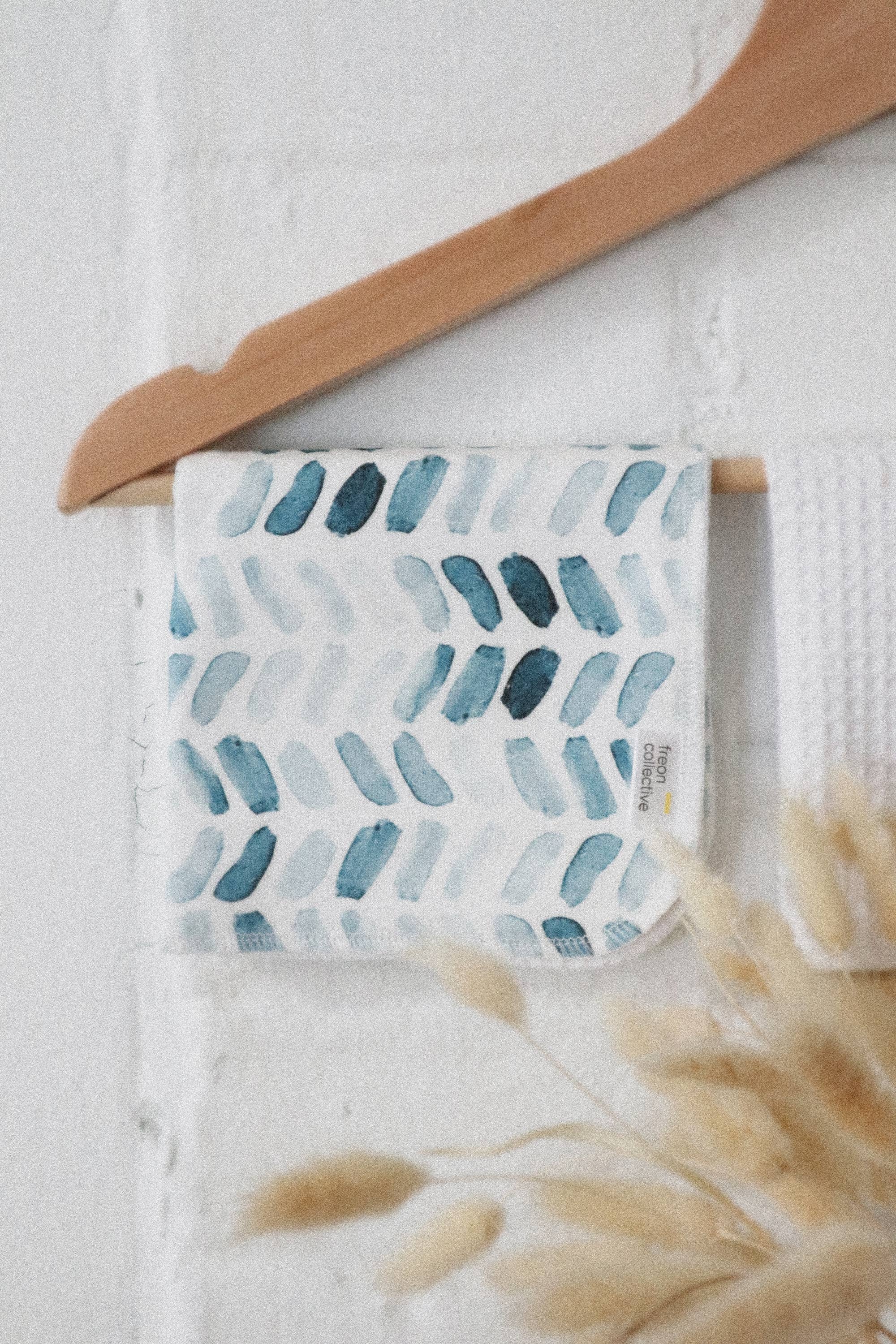 Freon Collective – Pano de lavagem por atacado – Pano facial de algodão orgânico - Chevron aquarela2