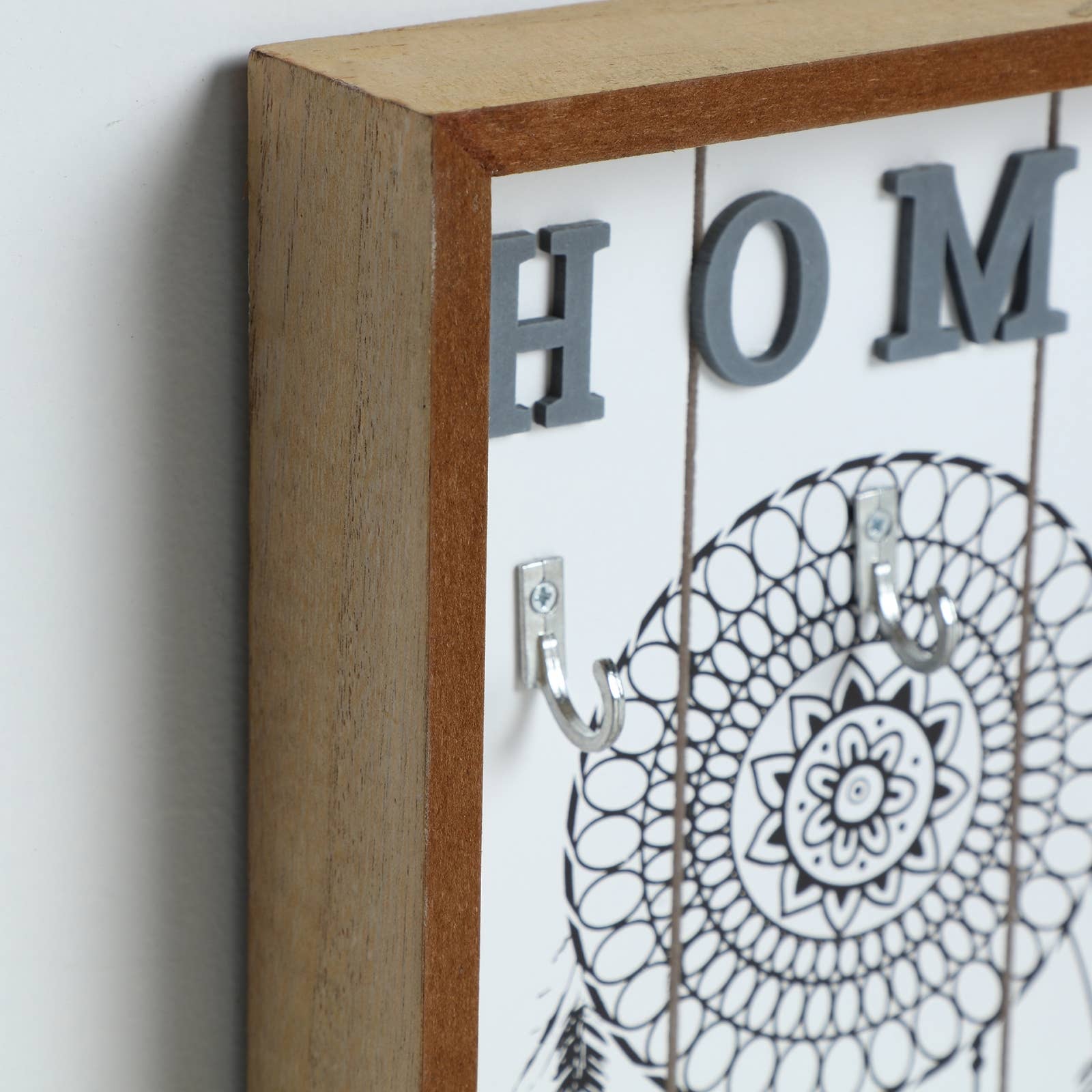 B&B - Venta al por mayor Ganchos de pared - Caja De Llaves Madera Dm Marrón/Blanco 18X4X28cm1