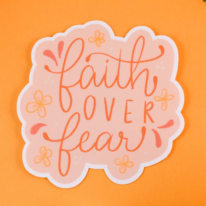 Faith Over Fear Sticker for wholesale by Sunglow Paper Co.