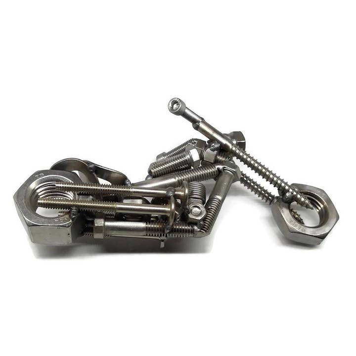 Metal Relic - Wholesale Decorative Tabletop Object - Metal Chopper Style Motorcycle4