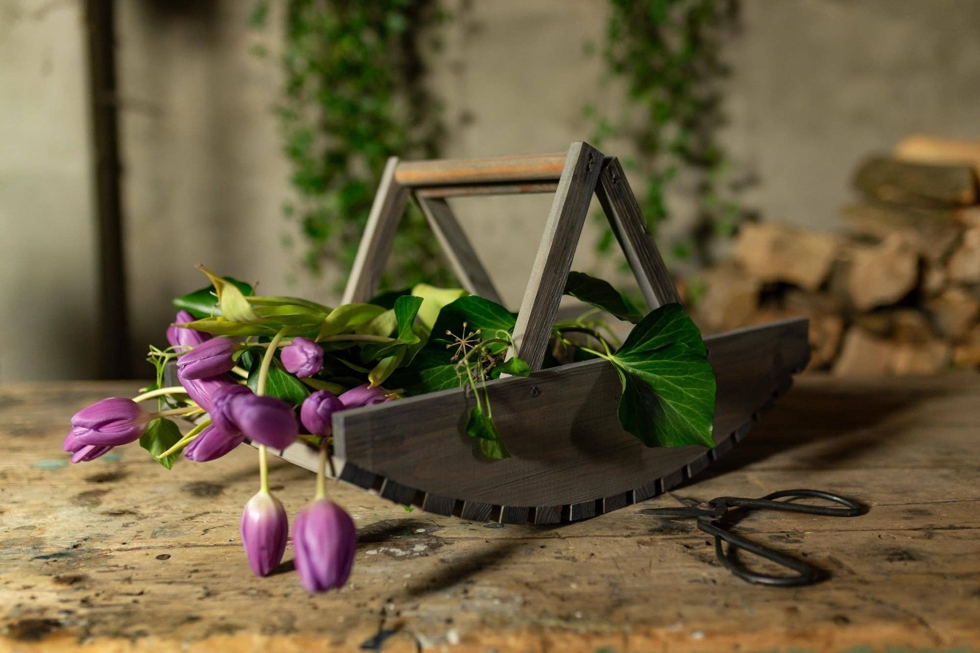 NACH - Wholesale Plant Pot - Wooden Flower Trug1