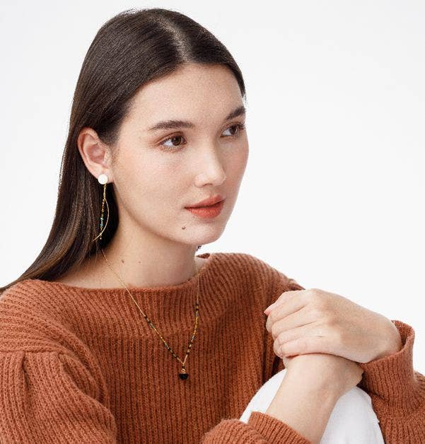 Marquet - Wholesale Dangle Earrings - Nicki Beaded Fair Trade Threader Earrings - Valentines Gift6