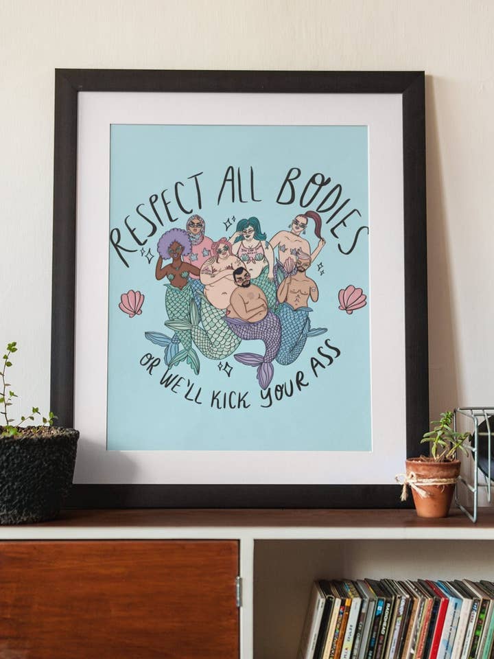 Body positive mermaids - Art print for wholesale by Chiaralascura