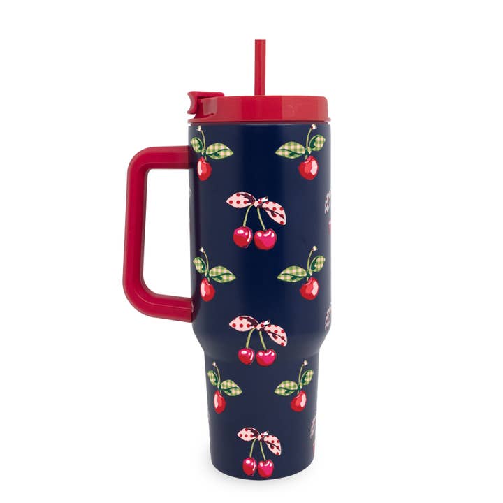 Stainless Steel 40 oz. Tumbler, Cherry Picking for wholesale by Vera Bradley by Lifeguard Press