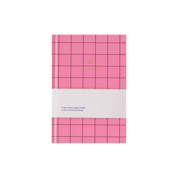 A-Journal Stationery - Wholesale Notebook - A-Journal One Line A Day - Pink Checkered