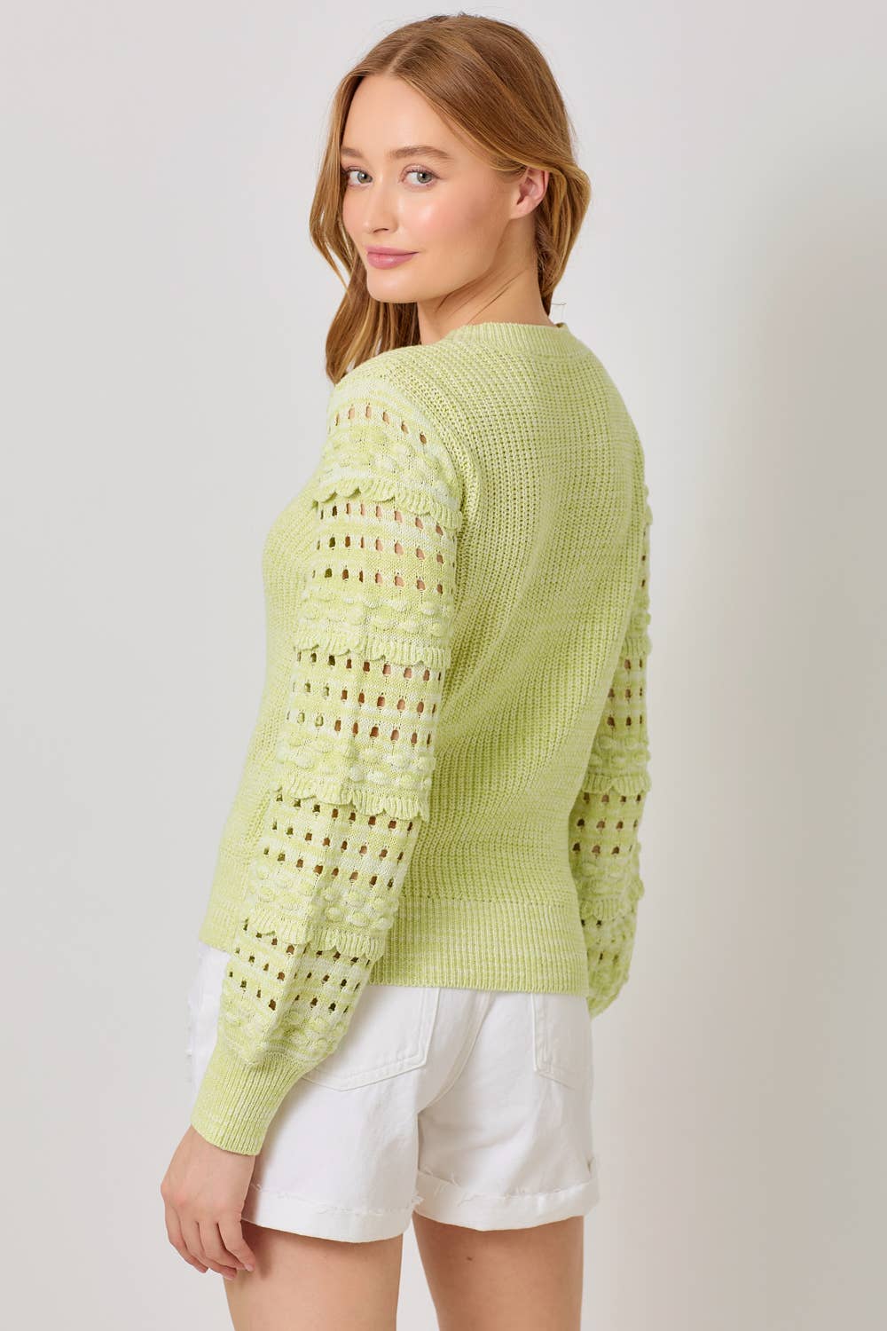 Mystree – Pulôver - Mulher por atacado – 70004 Camisola Manga Texturizada2