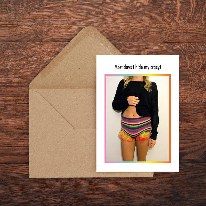 Hide My Crazy Card for wholesale by Tiny Hands Productions