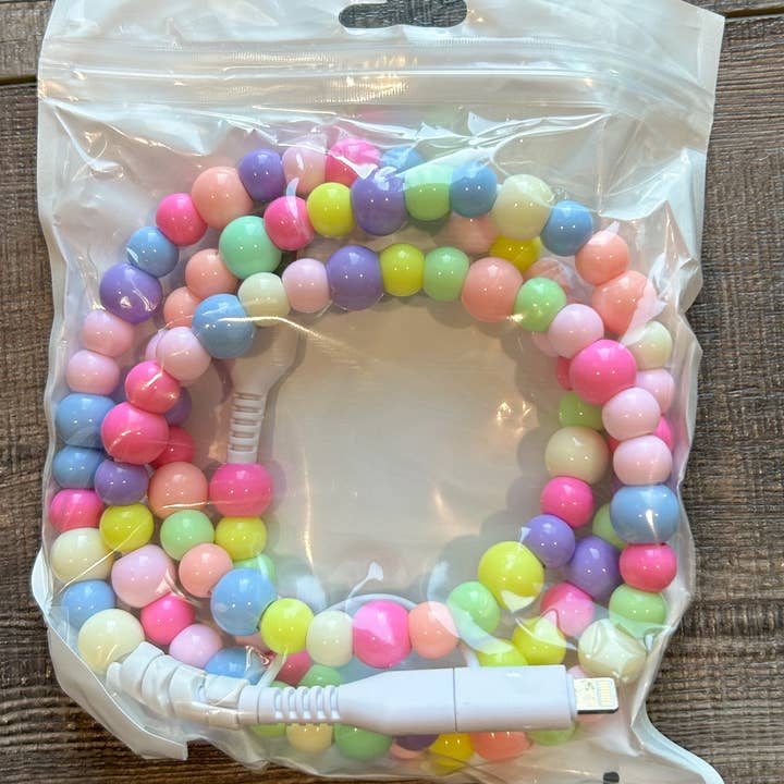 JILLIAN INK LLC - Wholesale Portable Charger - Beaded Phone Charger with Lightning & USB-C Cable