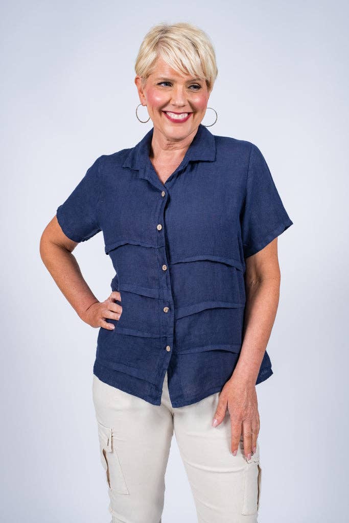 TINA Stephens Italy/Tees By Tina – Engroshandel Skjorte med buttondown – til kvinder – Alorah Darted knap ned skjorte (BSS186)7