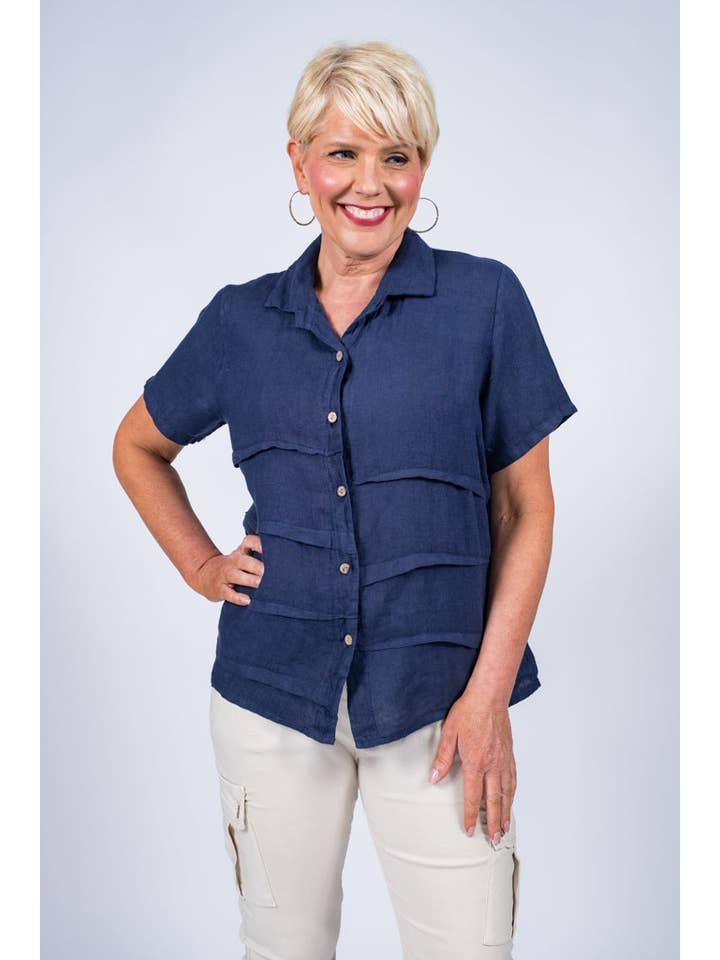TINA Stephens Italy/Tees By Tina – Engroshandel Skjorte med buttondown – til kvinder – Alorah Darted knap ned skjorte (BSS186)7