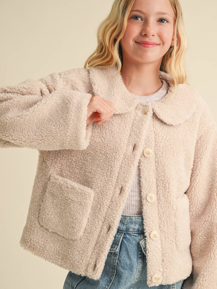 TWEEN KIDS GIRLS PETER PAN COLLAR JACKET (7-14) for wholesale by heart and arrow