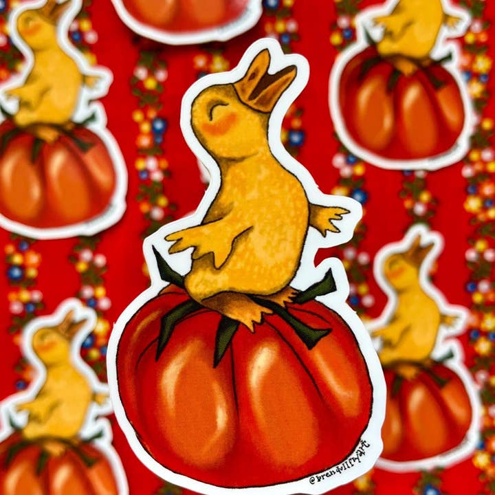 Autocollant Caneton Tomate pour la vente par Brendull Fly Art
