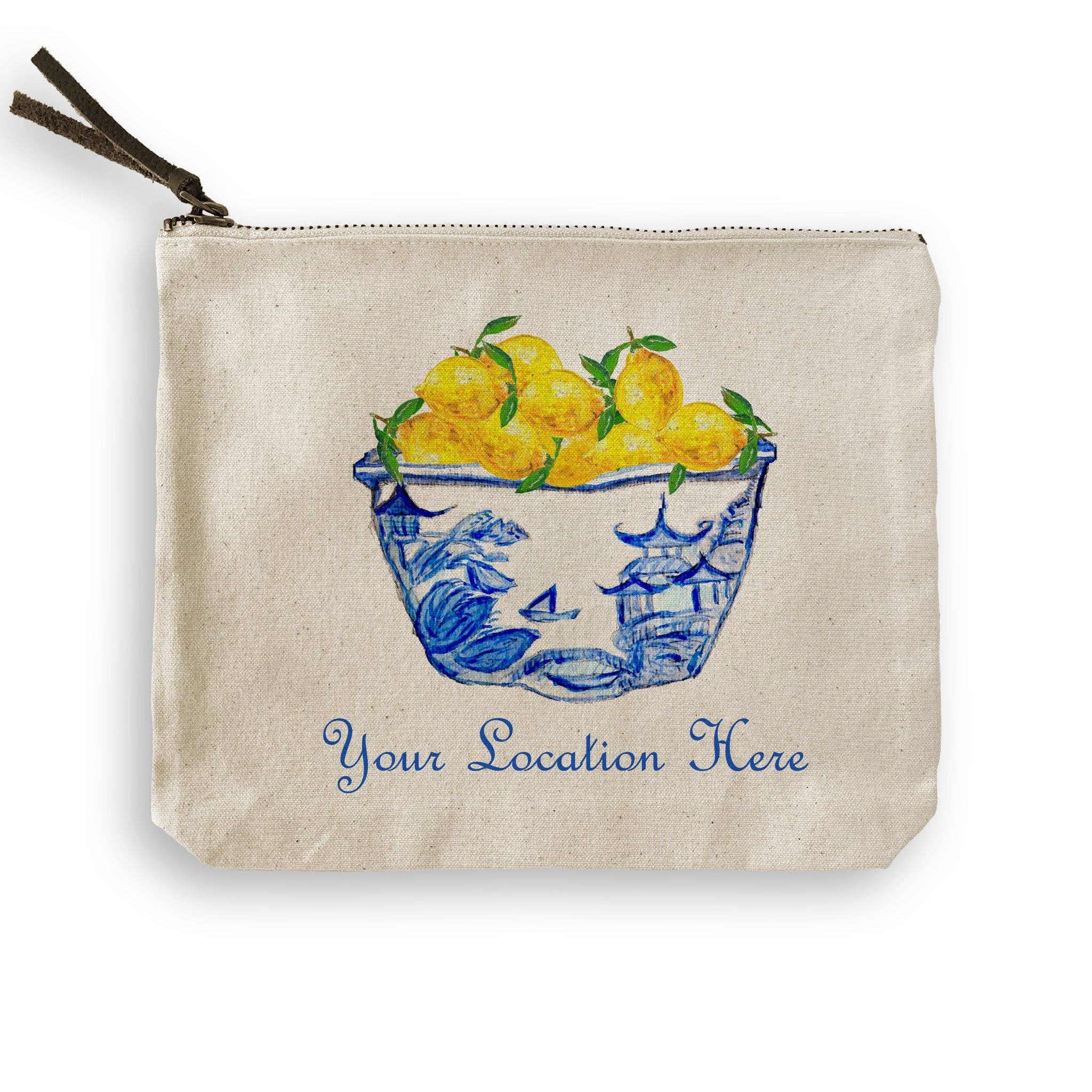 French Graffiti - Wholesale Tea Towel - Blue & White Bowl with Lemons and Location7
