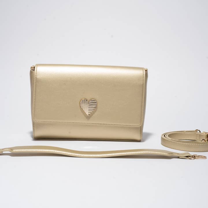 Borsa a tracolla convertibile Clutch - Oro/Oro per la vendita all'ingrosso da parte di B. Hartzell