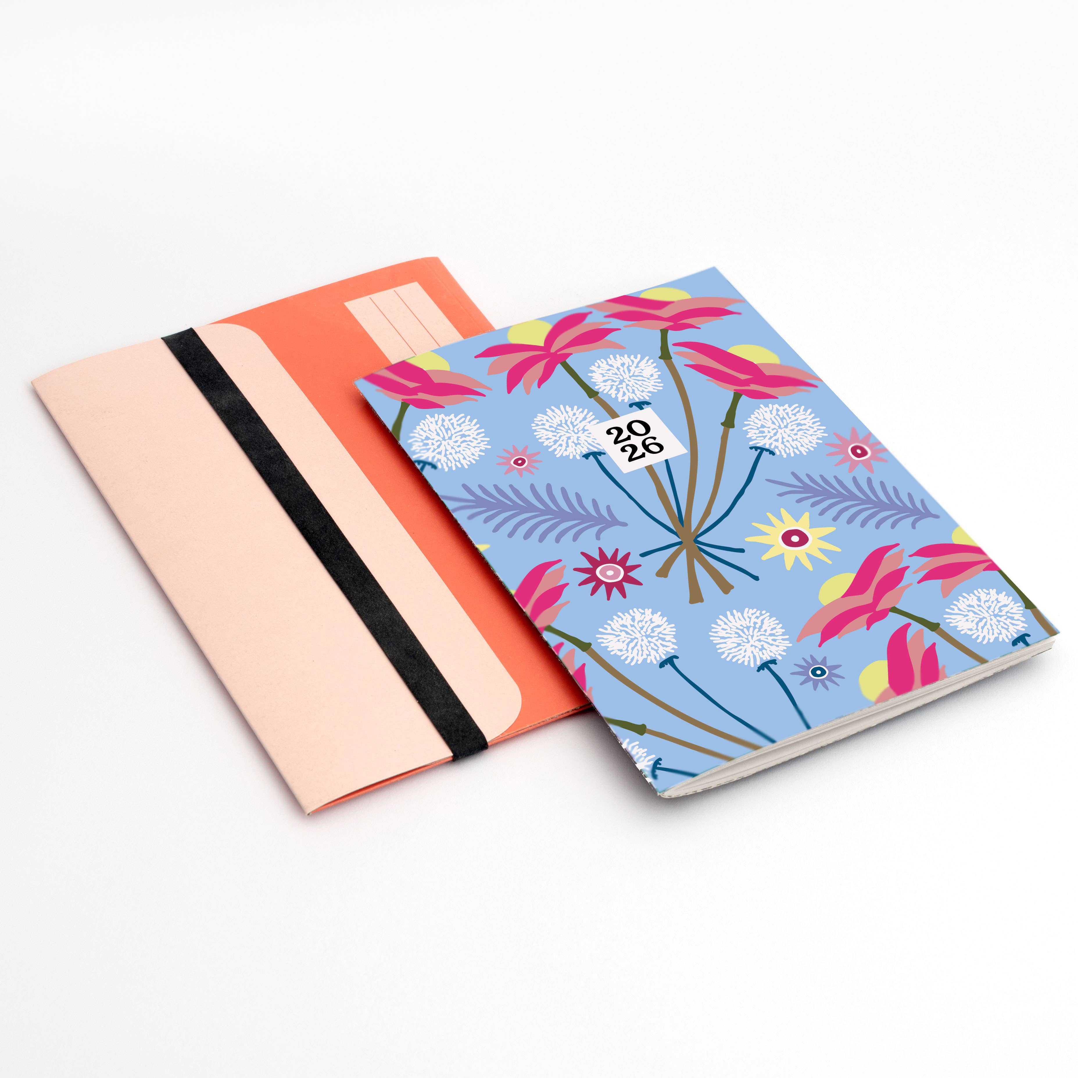 Studio Wald - UK Made - Vente Journal intime - Agenda 2026 Format A5 avec pochette – Fleurs séchées1