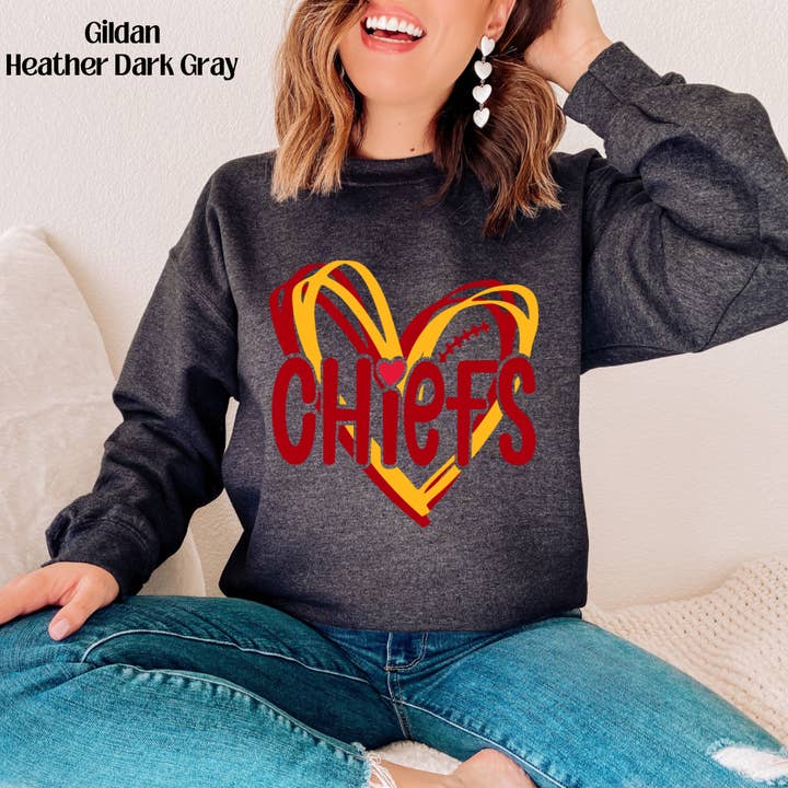 Chiefs Red & Yellow Heart for wholesale by XO, Hannah