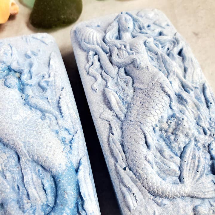 Fairyland Glade - Wholesale Bar Soap - Wild Blueberry Hidden Sea Glass Salt Soap Bar MADE TO ORDER