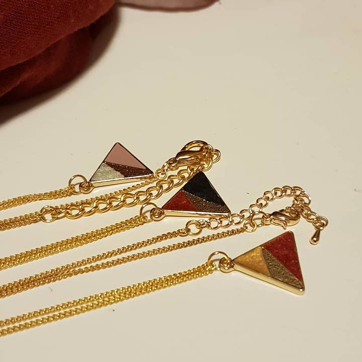 Enamel Triangle Necklace for wholesale by Wild Ginger