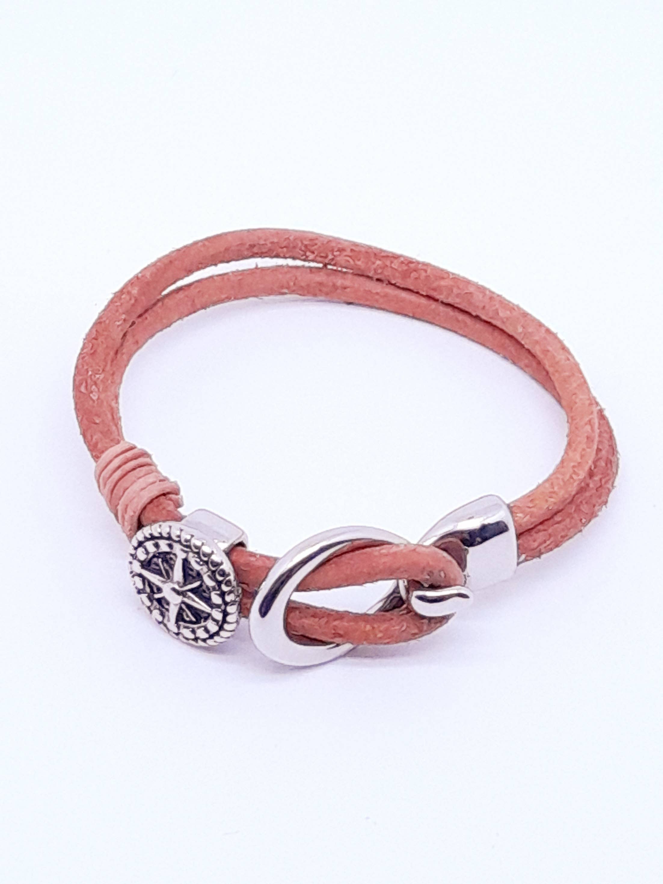 marenostrum créations – Großhandel Armband mit Charms/Anhängern – Lederarmband mit Schnalle und Knopf aus Edelstahl3
