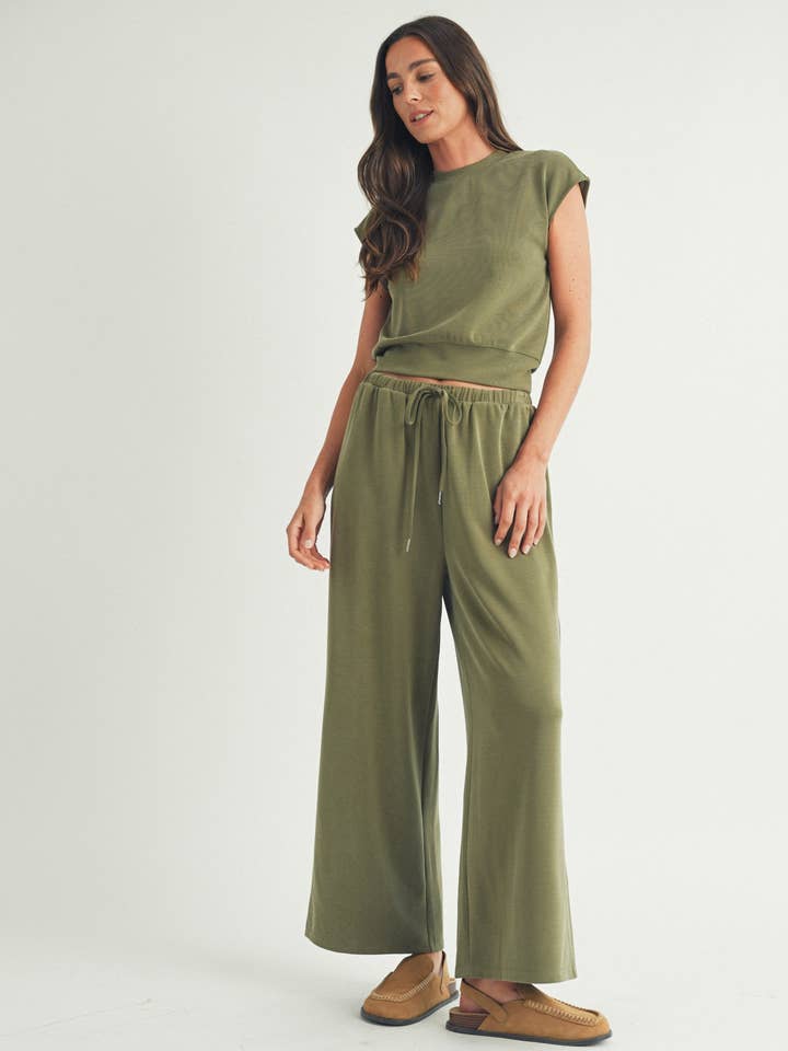 LOUNGE WIDE LEG PANTS for wholesale by ELLE GREY