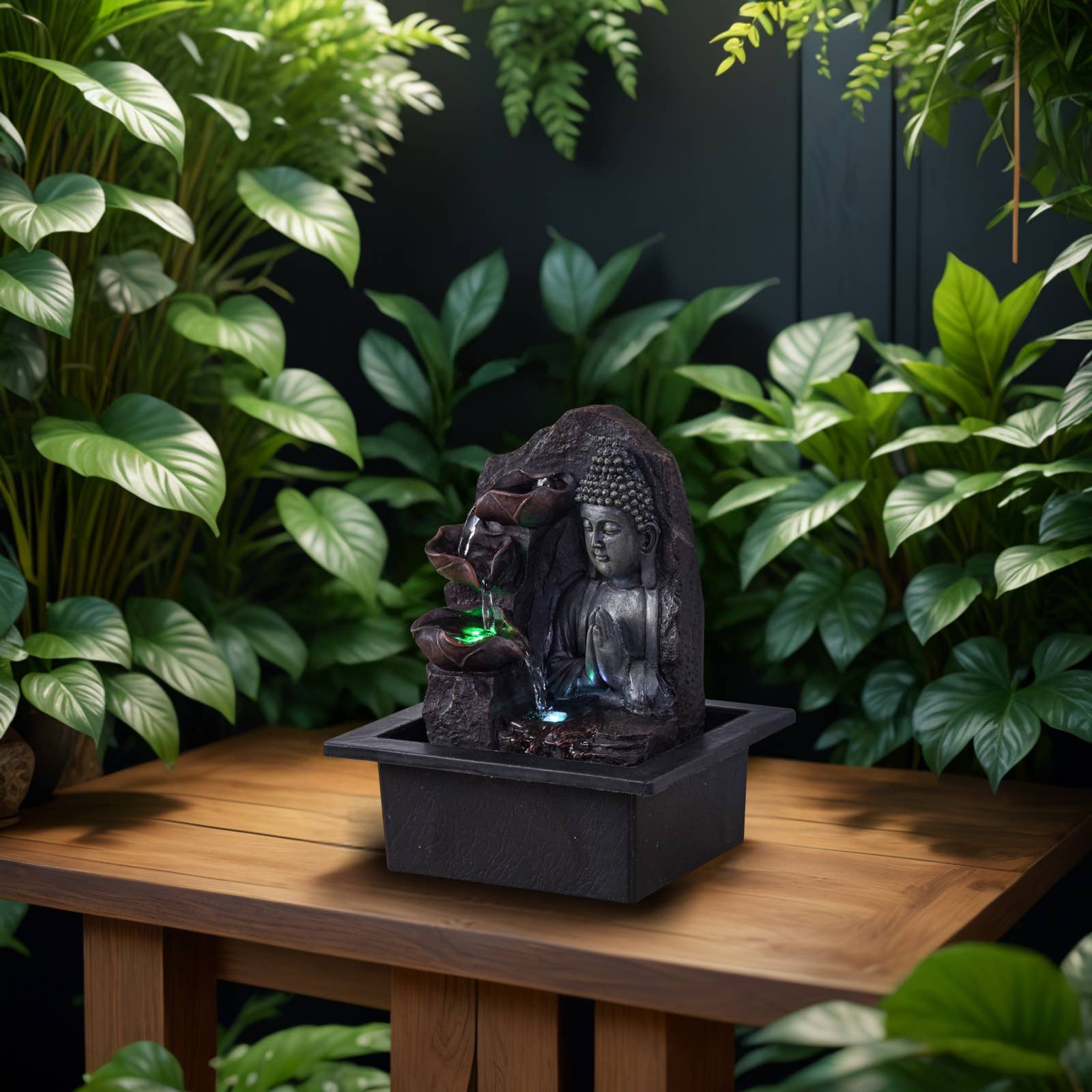 Zen'Arôme – Ornamento por atacado – Fonte Buddha Spiritualidade - Atmosfera Zen com Luzes LED8